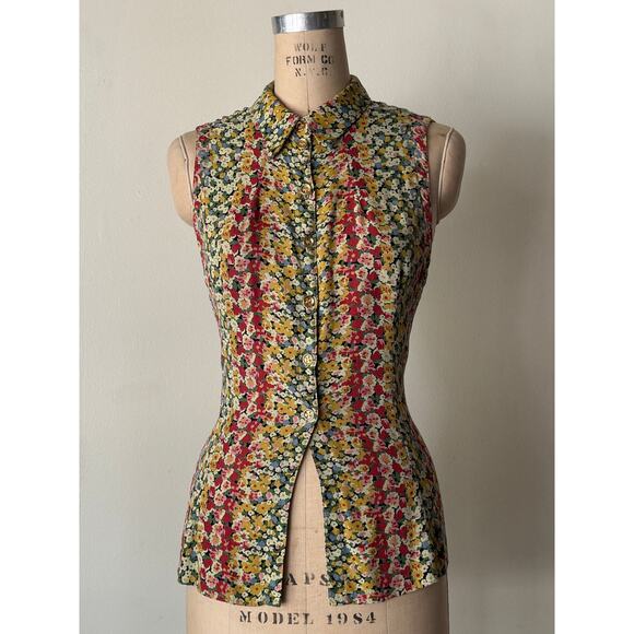 Vintage Floral Rayon Blouse - Picture 1 of 4